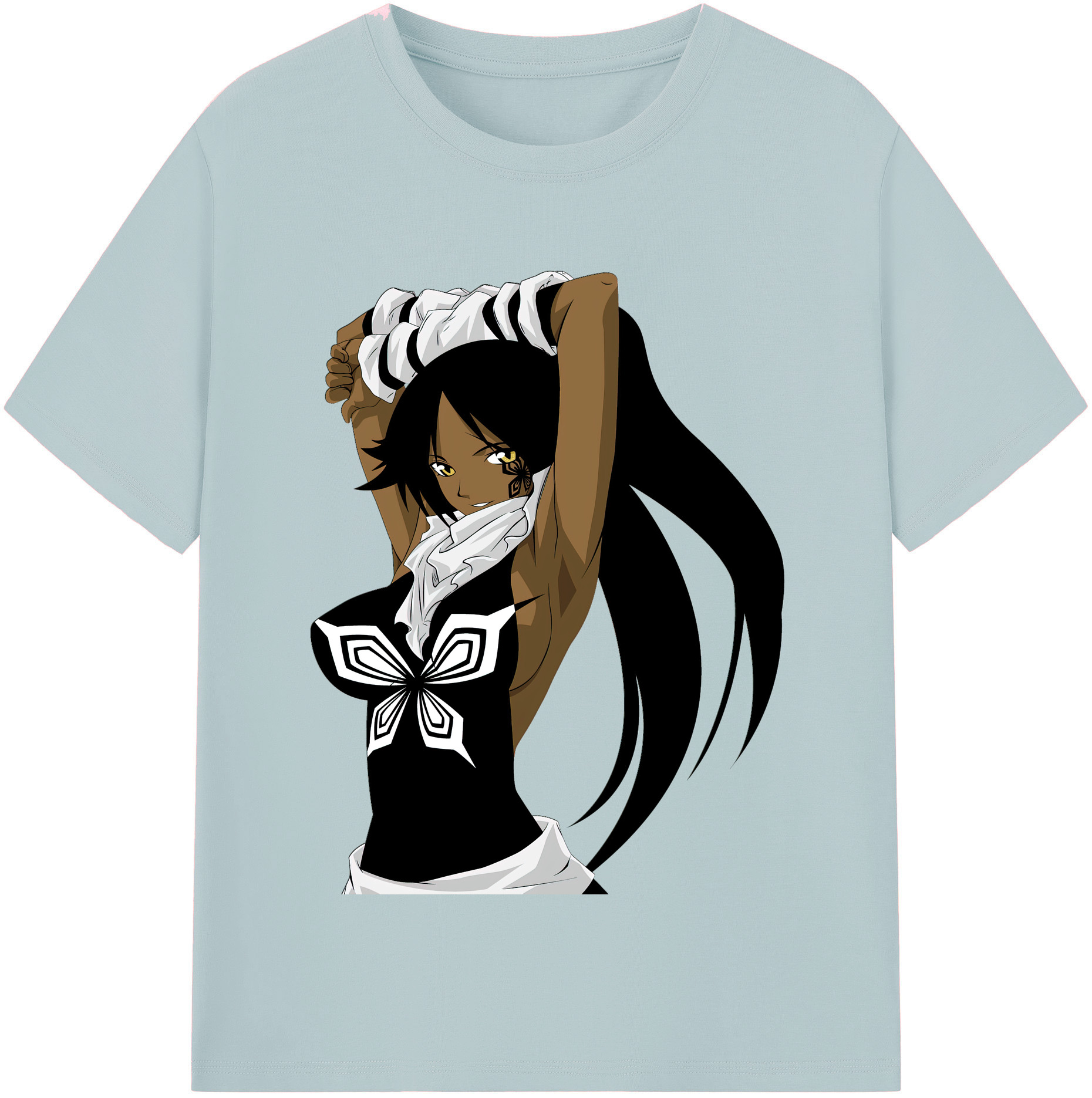 （画像用） ブリーチ 四楓院 夜一（しほういん よるいち） BLEACH Shihouin Yoruichi 綿100％半袖Tシャツ（フロントプリント）